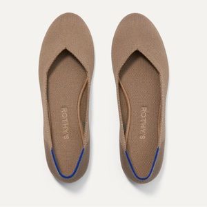 Rothy's Tan Flats with Blue Accent